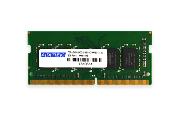 サーバ用DDR4メモリ DDR4-2666 ECC SO-DIMM ADS2666N-Eシリーズを2…